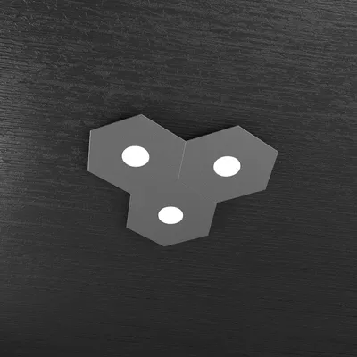 Obrázek produktu pro Moderní stropní světlo Hexagon Metal Anthracite Grey 3 světla vedla 12X3W