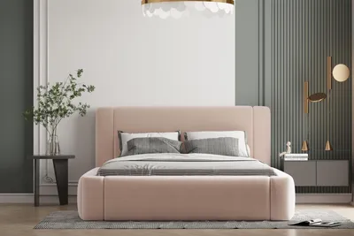 Produktbild von Polsterbett OLAF -OM 140 x 200 cm mit Bettkasten und Lattenrost. Farbe: Beige