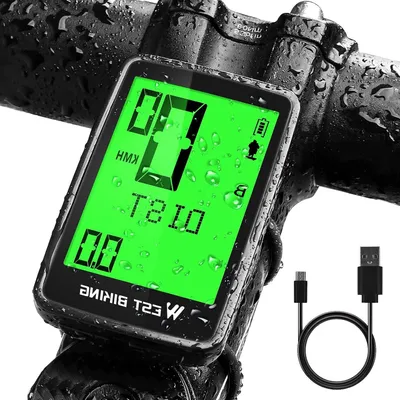 Produktbild von Fahrradcomputer – Geschwindigkeitsmesser, Kilometerzähler – Fahrrad-Tracker – 21 Funktionen – IPX7 wasserdicht – Schwarz