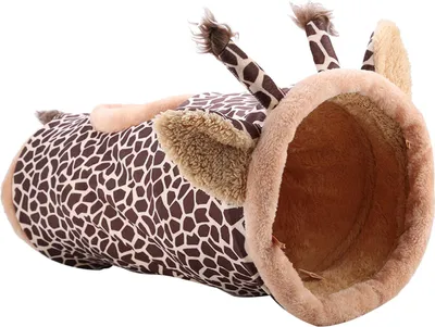 Produktbild von Sicheres, tragbares, faltbares, zusammenklappbares Stofftunnel-Spielzeug für Hauskatze, Hund und Kaninchen (Giraffe)