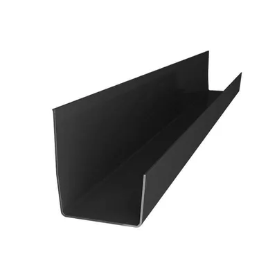 A black gutter profile on a white background.