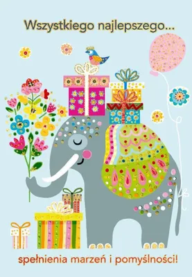 Produktbild von KW-Karte „Elefant mit Geschenken“
