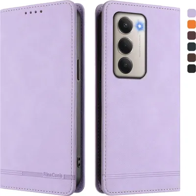 Immagine prodotto di Custodia per Xiaomi Redmi 15 5G/4G, retro custodia in Finto cuoio flip con supporto e slot per carte Purple