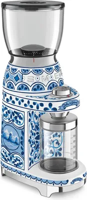Obrázok produktu pre Smeg CGF01DGBEU, Mlynček na kávu, 350 g, Kužeľovitý okraj, Nerezová oceľ, Modrá, Blu Mediterraneo