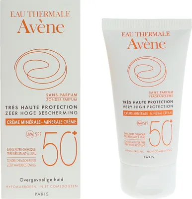 Produktbild von Avene Mineral Cream SPF 50+, Sonnenschutzcreme, Gesicht, Tube, 50 ml, Unisex, Erwachsene
