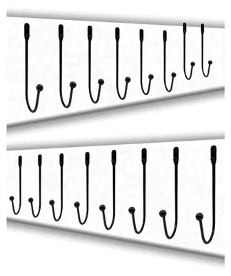Produktbild von Eisenhaken, vielseitige Wandhaken, 95 x 45 mm, 8 Stück, schwarz
