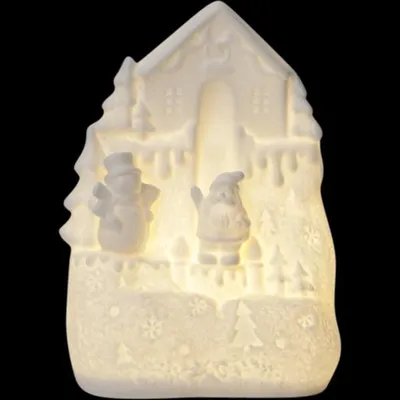 Produktbild von LED-Haus 'Vinter', Santa am Haus, weiss,