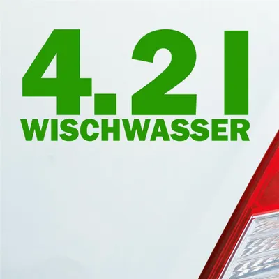 Produktbild von Auto Aufkleber 4,2 l Wischwasser Liter Tuning 15x7 cm Hellgrün Sticker Heckscheibenaufkleber