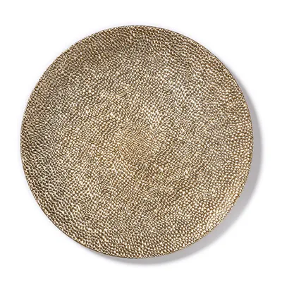 Produktbild von Dekoteller 33cm Kunststoff gehämmerte Optik - Gold metallic