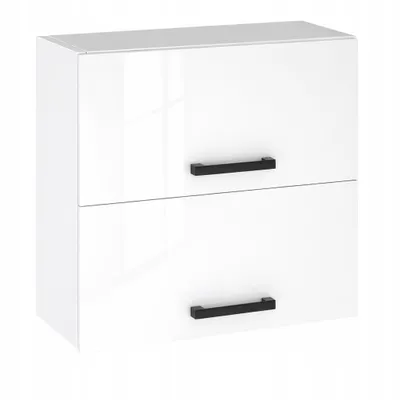 Produktbild von ULWEHOME Hängeschrank mit Klappfront, 60 cm, mit 2 Fronten, Weiß Hochglanz | Küchenmöbel System EKO