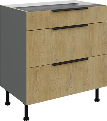 Produktbild von Unterschrank Cremona Anthrazit 80 D 3S BB