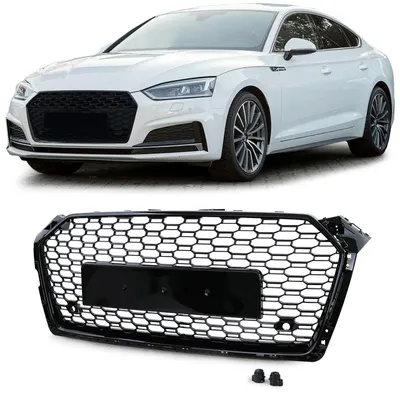 Kühlergrill Sportgrill Waben Gitter Schwarz Glanz für Audi A5 F5 ab 2016 – Produktansicht