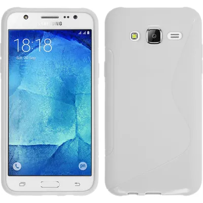 Produktbild von PhoneNatic Case kompatibel mit Samsung Galaxy J7 (2015 / J700) - weiß Silikon Hülle S-Style + 2 Schutzfolien