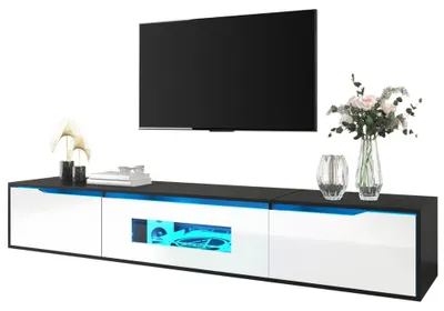 Image de Meuble TV, Éclairage LED, Design Moderne, Style A -1