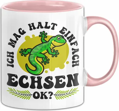 Produktbild von Echsen-Liebhaber Tasse Geschenk Ich Mag Halt Einfach Echsen Ok Geschenkidee Reptilien Geburtstag Kaffee-Becher (Rosa)
