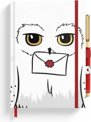 Immagine prodotto di Quaderno premium Hedwig A5 con penna per i fan di Harry Potter