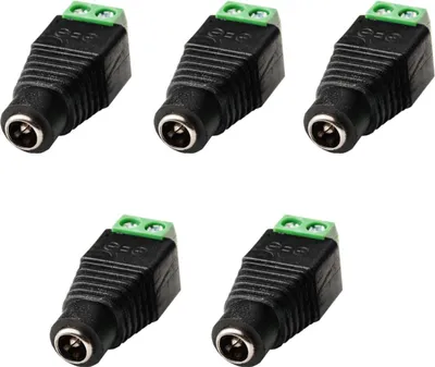 Produktbild von DC BNC Cinch Klinke Steckverbinder Stecker Buchse Adapter Kupplung Schraubklemme - Typ: DC - Variante: DC Buchse - Menge: 5 x Buchse
