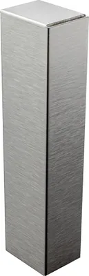 Produktbild von Sockelleiste Edelstahl Fußbodenleisten V2A L250cm 60mm silber gebürstet Endkappe rechts