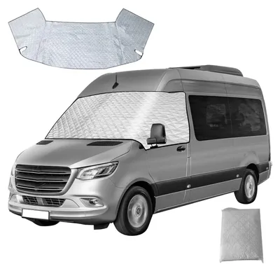 Image de Protection de pare-brise pour Mercedes Sprinter, modèles de 2006 à 2018, imperméable, protection thermique externe pour pare-brise, anti-neige, anti-givre, anti-poussière, anti-soleil, housse de protection
