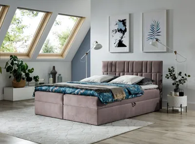 Produktbild von Kontinentales Bett 120x200 IVANA 3 – rosa + Gratis-Topper