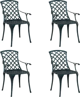Produktbild von Möbel Gartenstuhl - Gartenmöbel - Balkonstuhl 4er Set,multifunktional& Moderne - Grün 61 x 60,5 x 93cm Aluminium - Stühle für Garten, Balkon CLORIS7905270