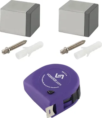 Produktbild von vasalat Türstopper Wand mit Dämpfer - Tür Stopper Wand mit Gummipuffer 25x25mm, Höhe 30mm, Türpuffer zum Schutz von Wand & Tür, Edelstahl matt - 2 Stück