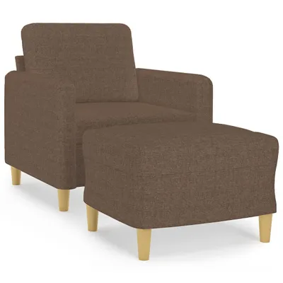 Obrázek produktu pro Křeslo s podnožkou hnědé 60 cm textil