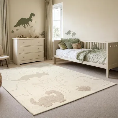 Produktbild von Kinderteppich – Spielteppich mit Tiermotiv – Velours – 80 x 150 cm – Dinosaurier