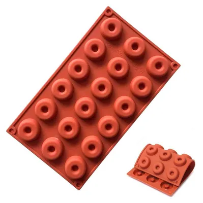 Produktbild von Mini Donut Backform Silikon Orange 18 Grills
