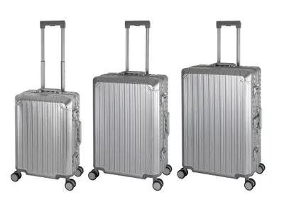 Produktbild von TRAVELHOUSE® Tokyo Alu Reisekoffer-Set 3-Teilig -grau- 40 L / 66 L / 83,5 L Trolley