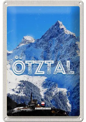 Produktbild von Blechschild Reise 20x30cm Ötztal Österrecih Berg Schnee Winter