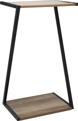 Produktbild von H&S Decoration | Blumenständer - Blumenhocker - 20 x 29 x 50 cm - Metall + MDF - Schwarz Braun - Pflanzenständer - 2 Ebenen
