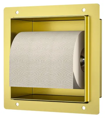 Produktbild von Eingebauter Toilettenpapierhalter aus Edelstahl in Goldfarbe