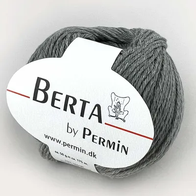 Image de Berta by Permin – Fil à tricoter en laine et coton Oeko-Tex (18 gris)