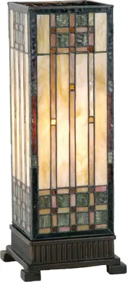 Produktbild von Clayre & Eef Tiffany Tischlampe 18x18x45 cm Beige Braun Glas
