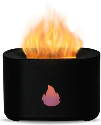 Produktbild von Aga LED Aroma Diffuser mit Flammen Effekt, Luftbefeuchter Raumbefeuchter Nachtlicht Schwarz
