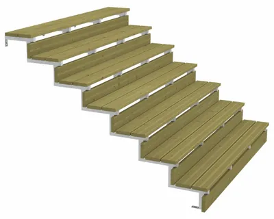 Produktbild von Plus Außentreppe Kiefer/Feuerverzinkt 7 Stufen 180 cm breit
