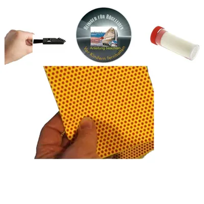 Produktbild von Reinigungsstift für Bügeleisen Plus Düsen Reiniger Pinsel + Abrasive Reinigungstuch 35x20 cm mit roten Punkten für optimale