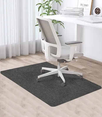Produktbild von Bürostuhlunterlage, 90 x 120 cm, schwarz, Bodenmatte zum Schutz harter Böden, kratzfeste Unterlage, Bürostuhlunterlage für Laminat