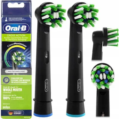 Produktbild von 2 x Aufsteckbürsten ORAL-B CROSS Action Black schwarz,