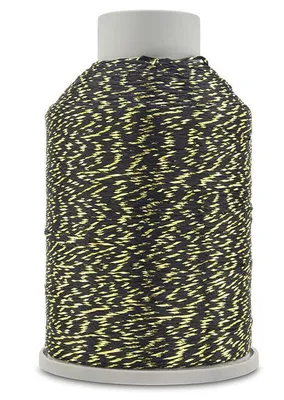 Produktbild von Yarnart Camellia New 413 Schwarz/Gold, Glänzende Polyestergarn 450m