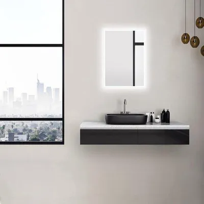 Image de Miroir de salle de bains avec éclairage LED - lumière blanche neutre - 50 x 70 cm