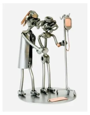 Image de Figurine en métal représentant une infirmière, à offrir comme cadeau aux soignants