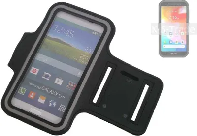 Produktbild von Kompatibel mit Ulefone Armor X7 Neopren Jogging Armband Sportarmband Oberarmband schwarz kompatibel mit Ulefone Armor X7 mit Reflektor Streifen.