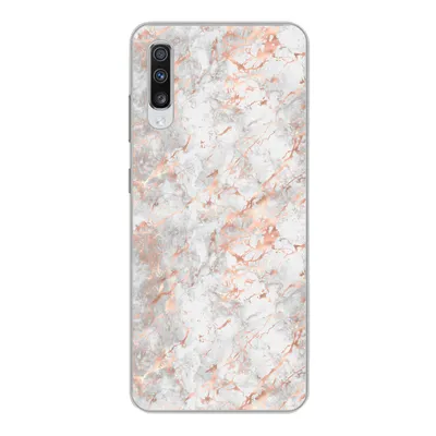 Produktbild von MuchoWow® Handyhülle Schutzhülle Hülle für Samsung Galaxy A70 Roségold - Marmor - Weiß - Gemustert Silikon Softcase Handy Hülle - Schutzhaube