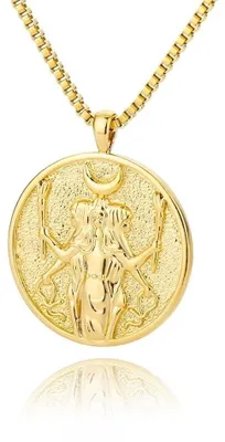 Image de Collier en or 18 carats avec pendentif représentant Hécate, pour femmes