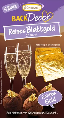 Produktbild von BackDecor 4 Blatt reines Blattgold, 24 Karat