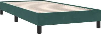 Image de Cadre de lit sans matelas vert foncé 100x220 cm velours