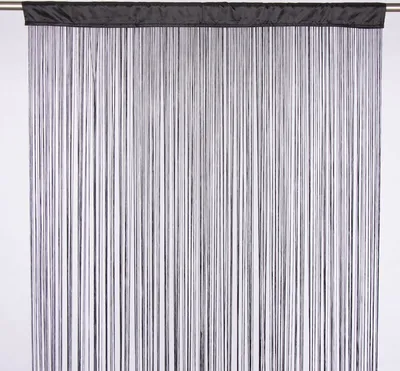 Produktbild von Fadenvorhang Türvorhang Fadengardine 100x250cm Waterfall schwarz
