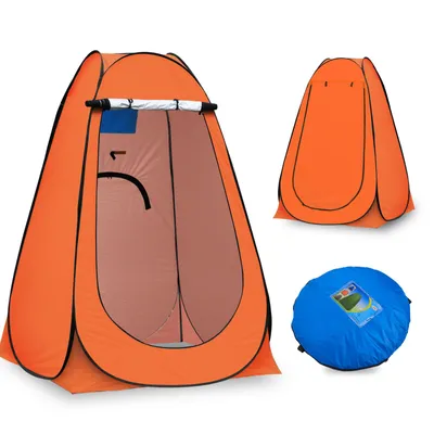 Produktbild von CLIPOP Pop up Duschzelt, Campingzelt, mit Tragetasche für Outdoor, Camping, 150x150x190 cm,Orange